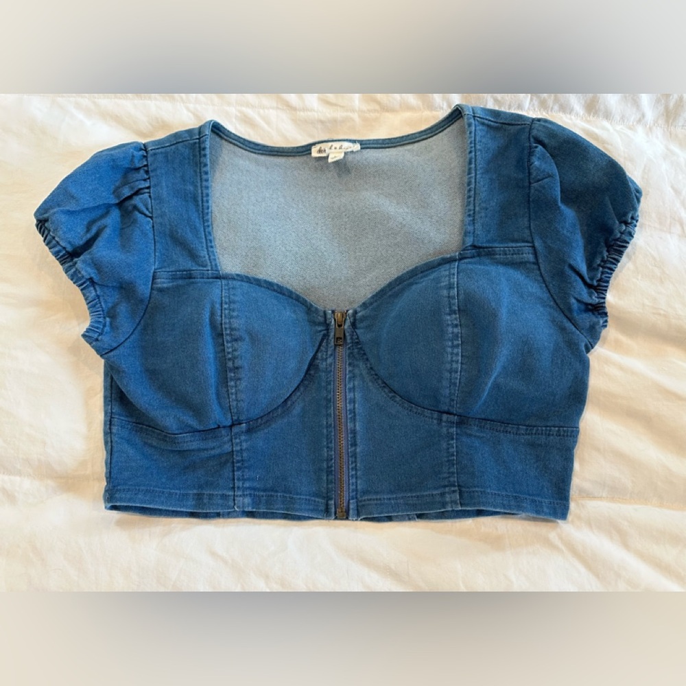 Derek Heart Blue Crop Top